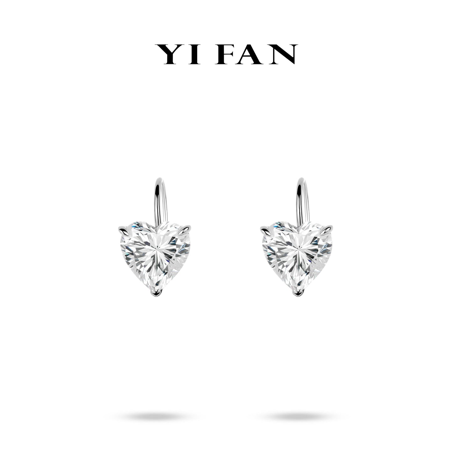 #3901 Eco Diamonds Heart Shape White Earrings