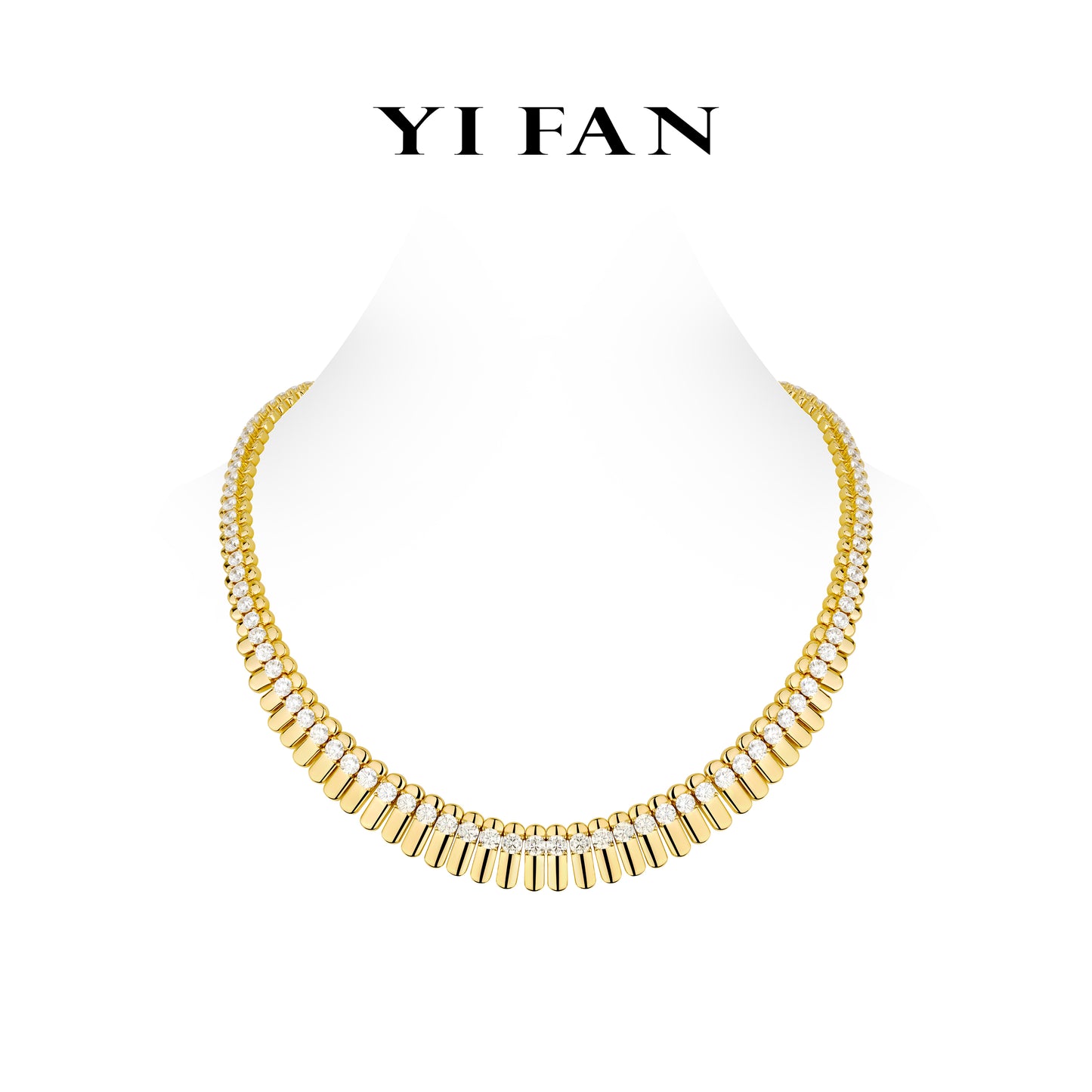 High Jewelry collection: Luxury style unique chain Golden Necklace #20144 #01009