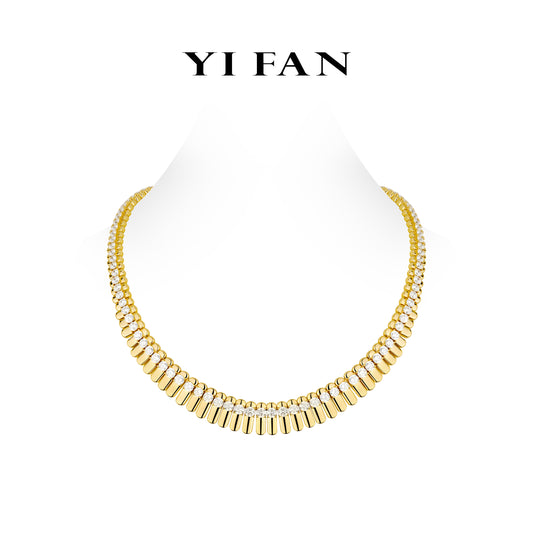 High Jewelry collection: Luxury style unique chain Golden Necklace #20144 #01009