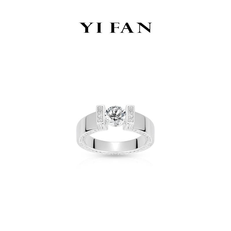 #10394 Eco diamonds Collection: Modern "Bright Eye of Dimensions" CNC Solitaire Ring