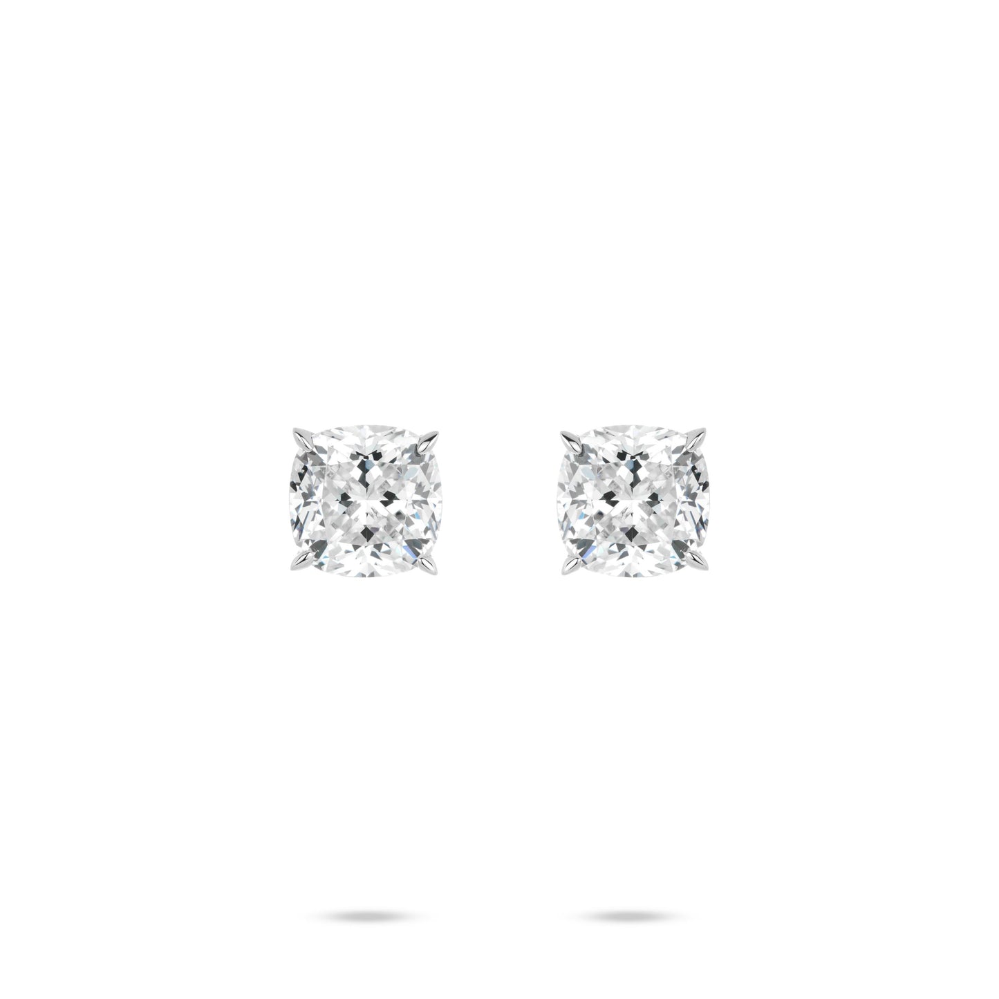 #30496-FD Newbie's Gift Eco Diamond Cushion White Earrings