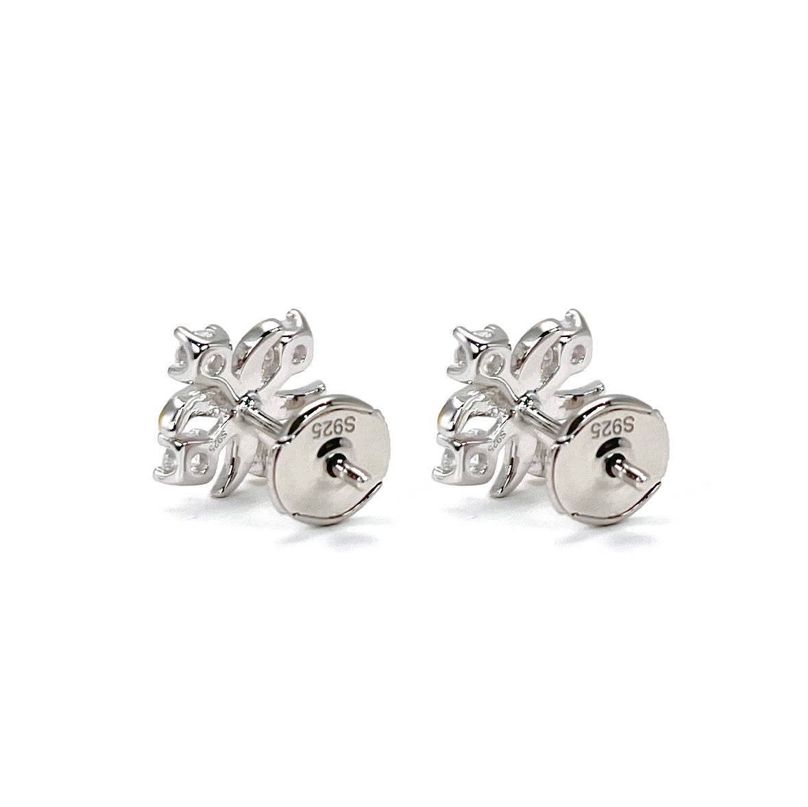 Promotion design Micro-setting Lab created stones double platting XX ear studs, sterling silver