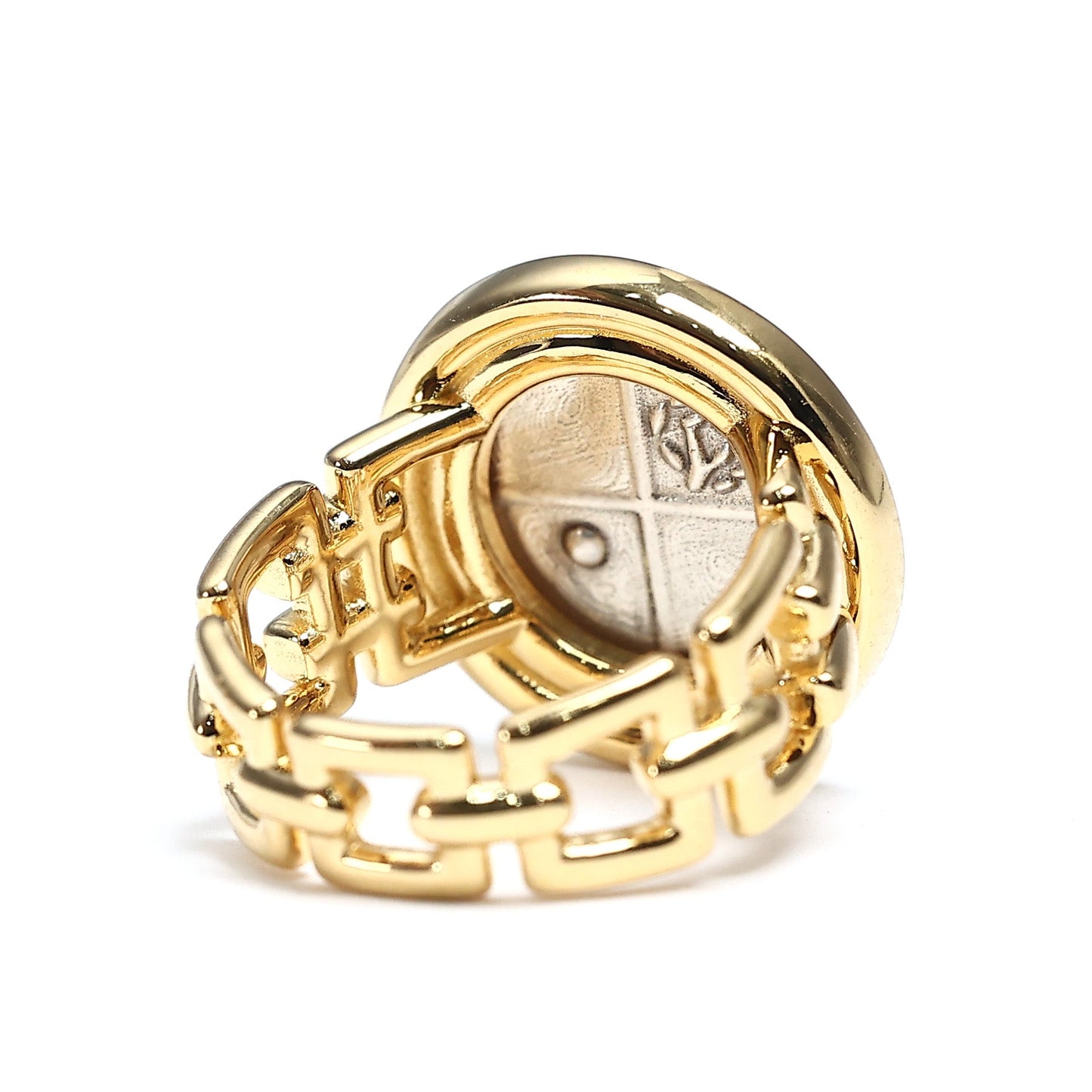 Micro-setting two-sided ancient coin Look back Lion ring, sterling silver