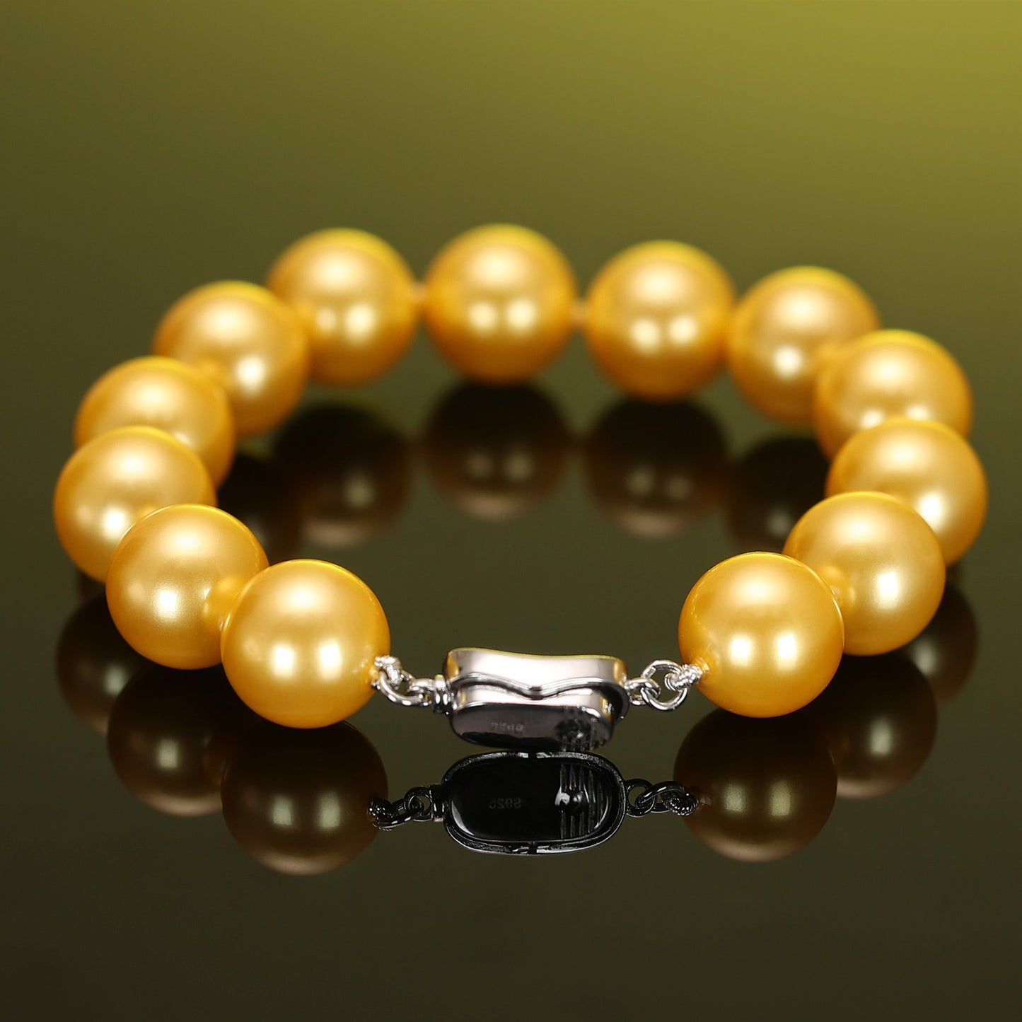 Limited edition Golden Shell pearl bracelet,sterling silver