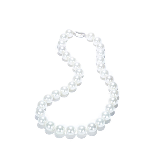 Classic White Shell pearl necklace,sterling silver