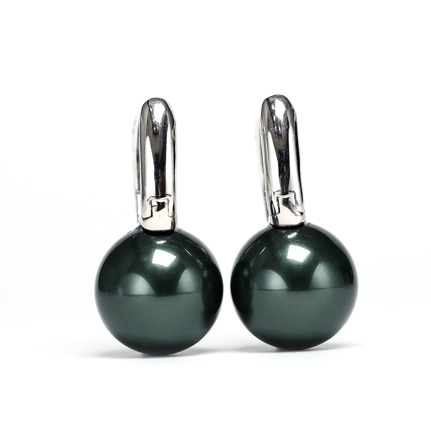 Special offer Micro setting blackish green Shell pearl Ear clip,sterling silver