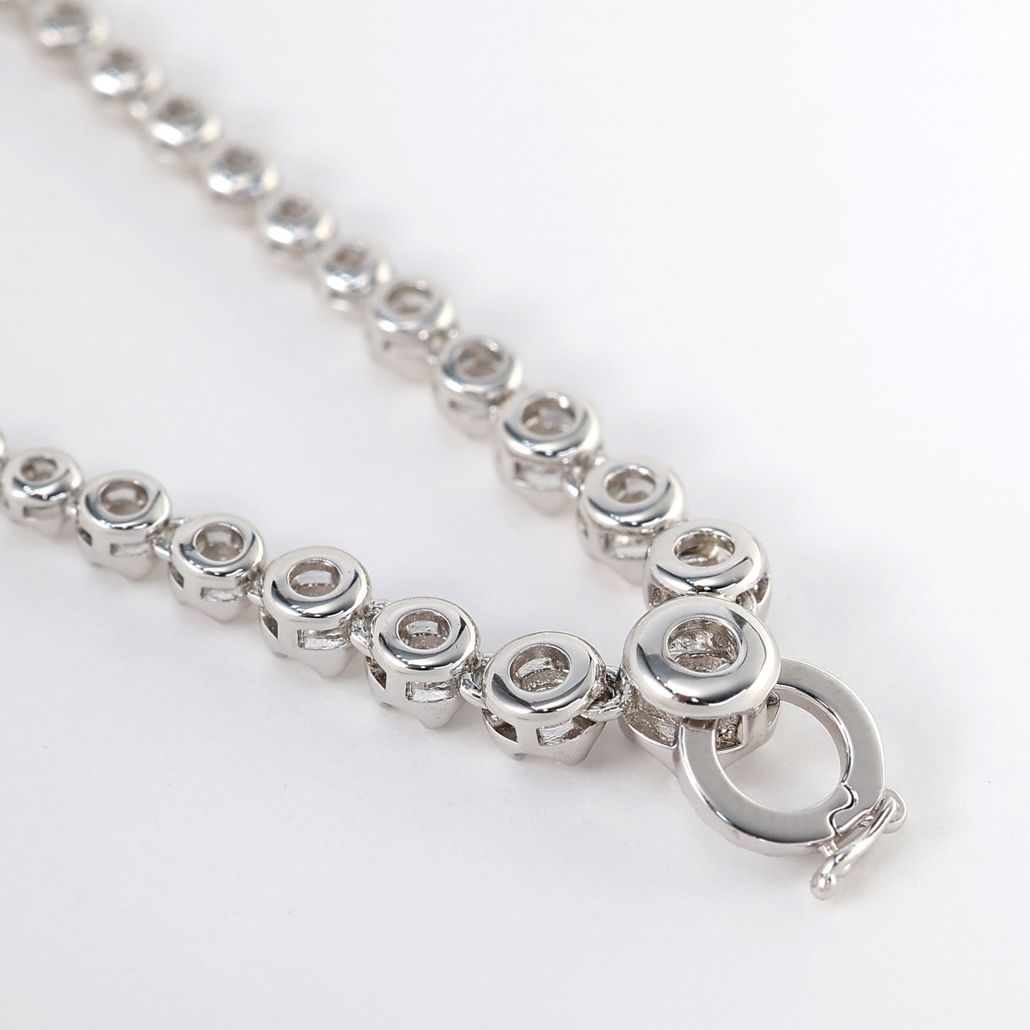 #2041 Micro-setting lab created stones tennis Bubble chain multi-purpose necklace, sterling silver