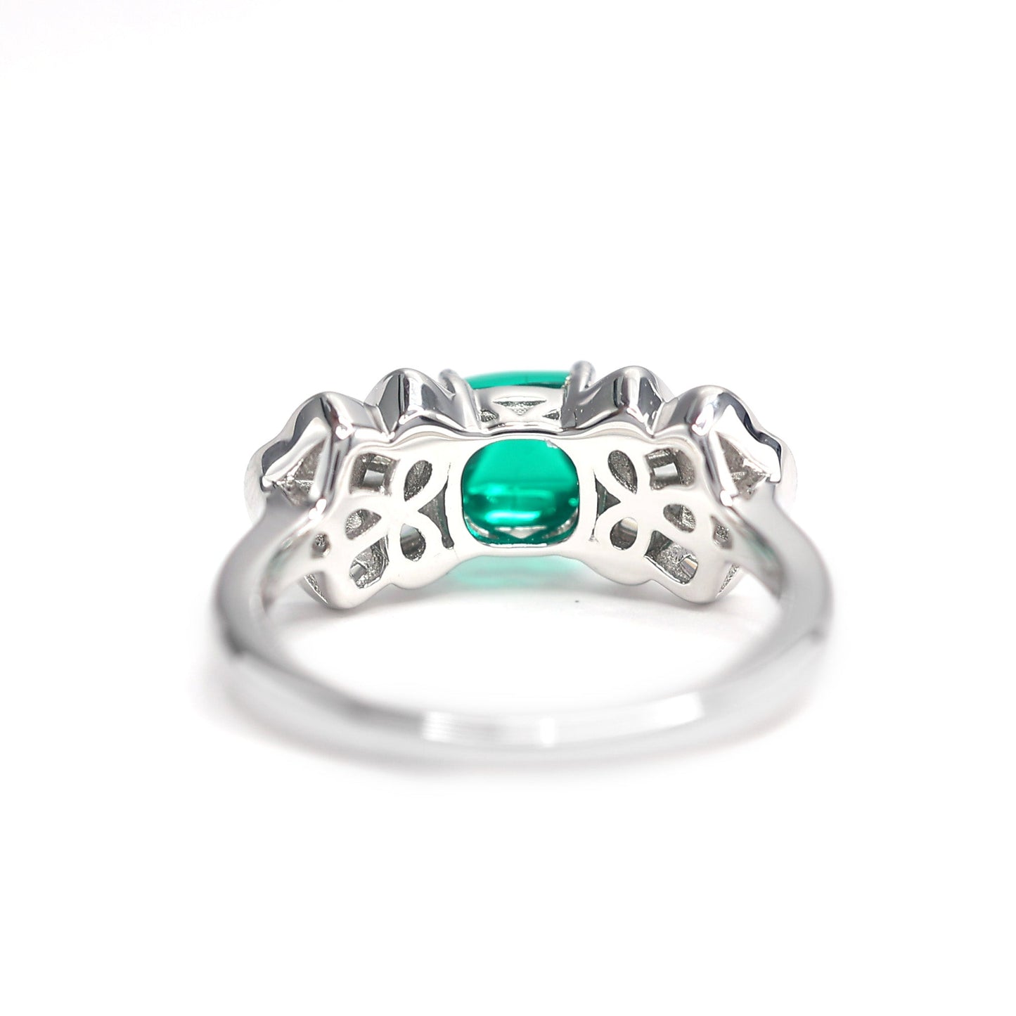 Micro-setting lab created stones The wings of an angel ring, (2 carat) sterling silver. US size: 5-6-7-8-9-10