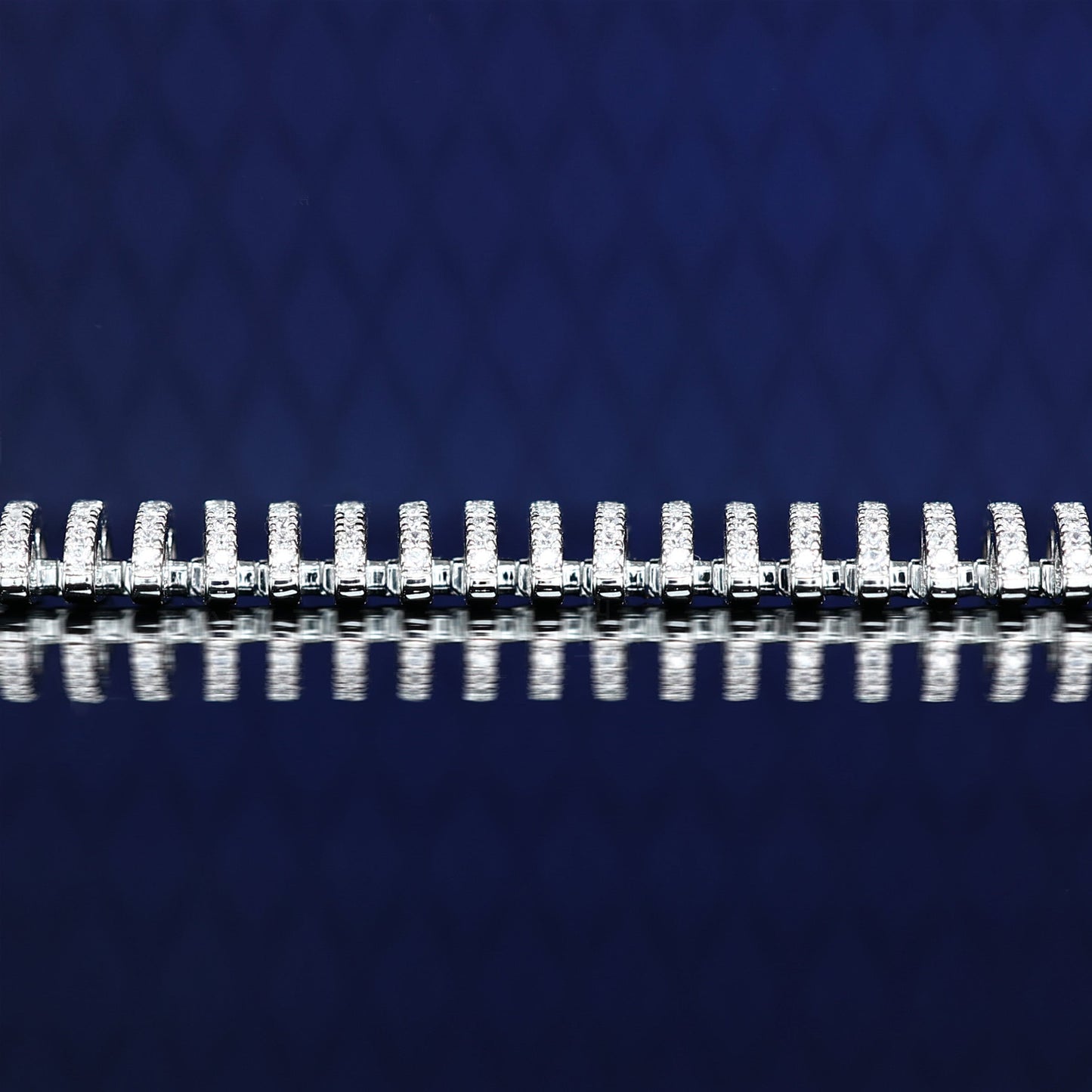 Micro-setting Lab created stones etherealize bracelet, sterling silver