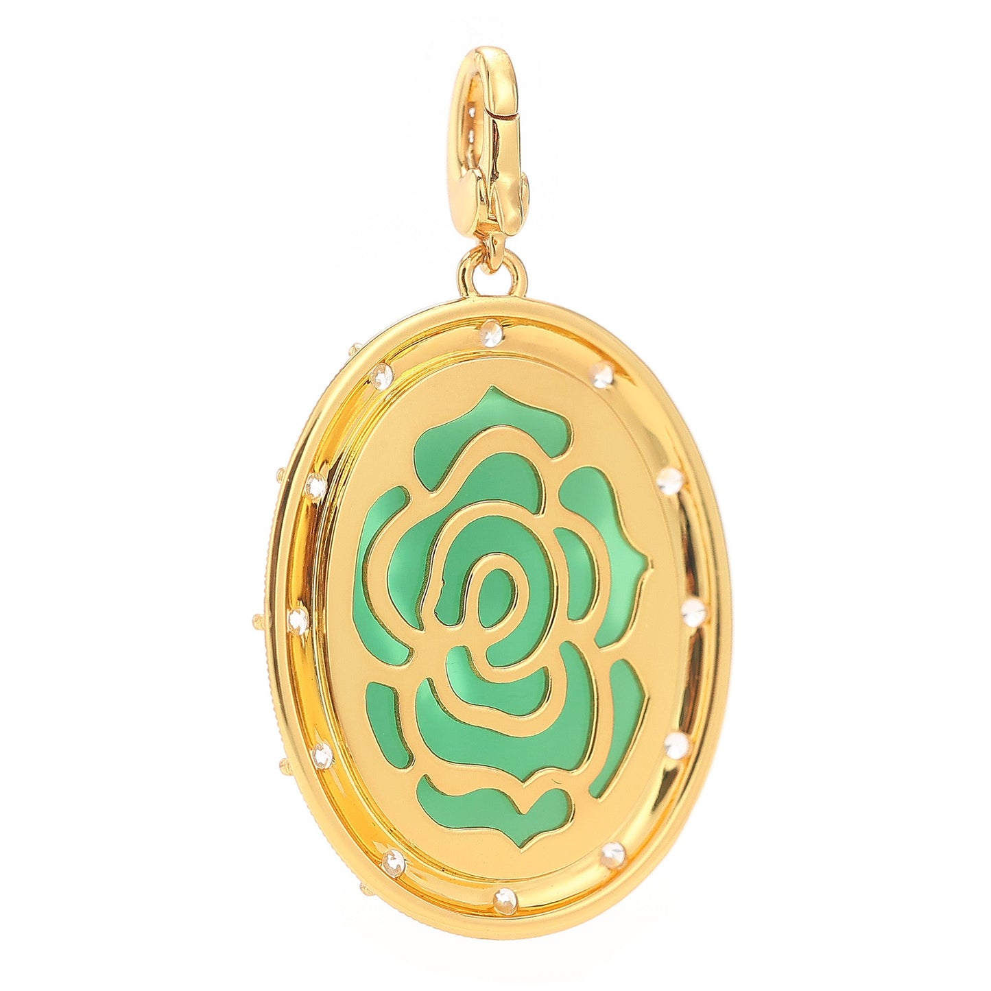 Fancy detailed Cameo agate princess pendant, sterling silver. 18K yellow gold platting