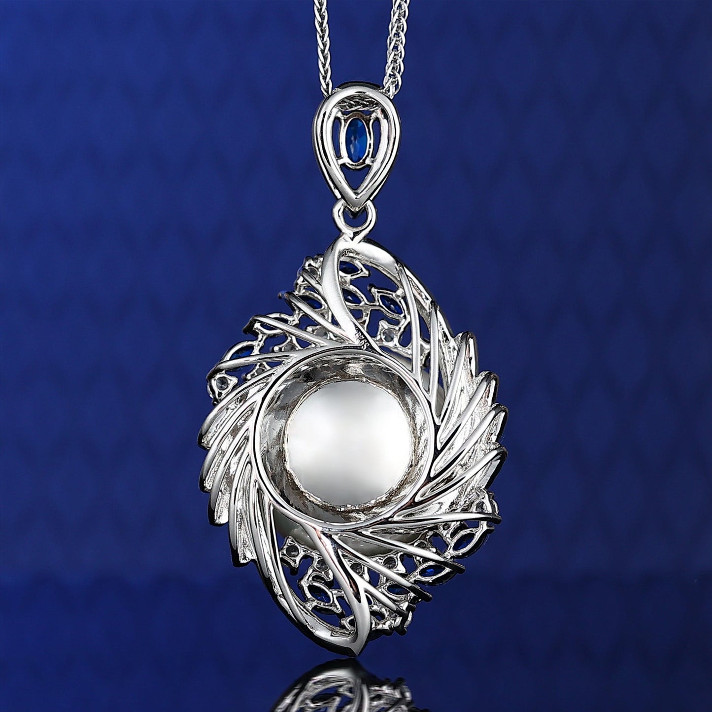Micro-setting White shell pearl Rotate the stars necklace, sterling silver
