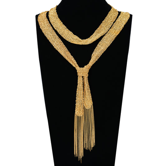 Made in Italy：Simple Woven necklace 925 sterling silver(Gold Colour)