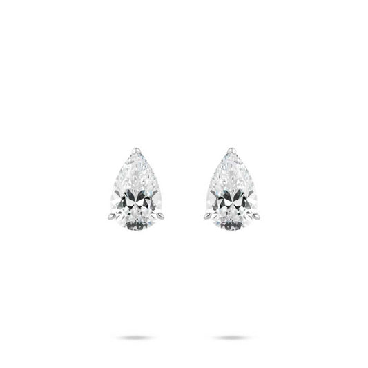 #30497-FD Newbie's Gift Eco Diamond Pear White Earrings