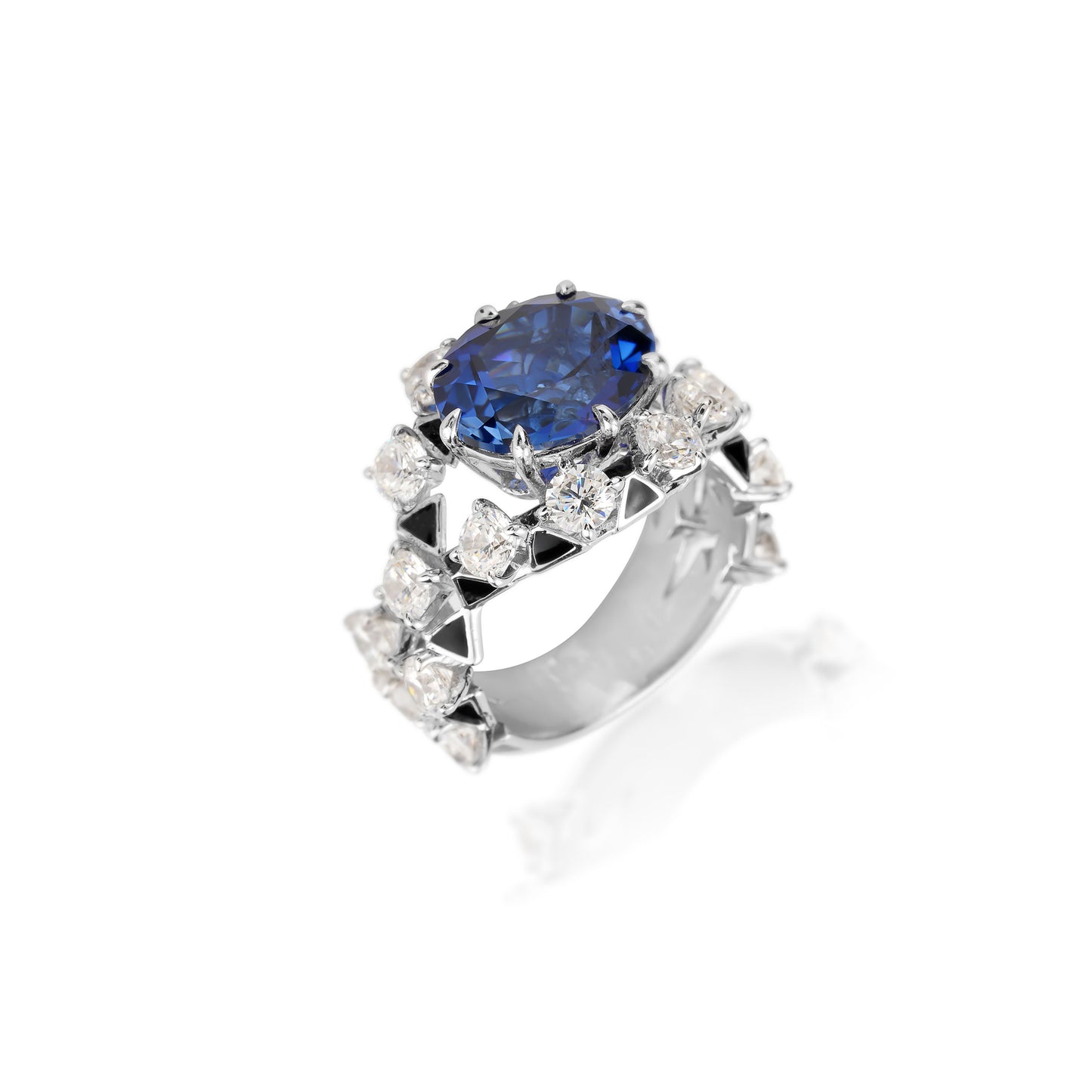 Lab Created Gemstones Sapphire(blue) Rings 925 sterling silver