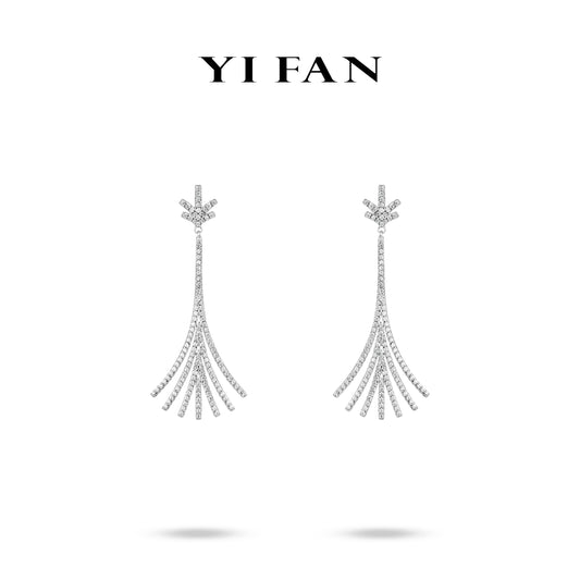 Wedding Collection: Modern " Limited edition summer fan-shaped design "Dangle Earrings #30139