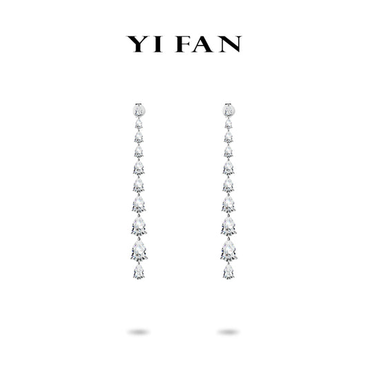 Ethereal sparkle Collection: Modern "lcy Gradient Droplets " exquisite Dangle Earrings #30140