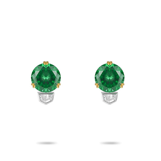 Minimalist collection: Green Dot Golden Claw Earrings