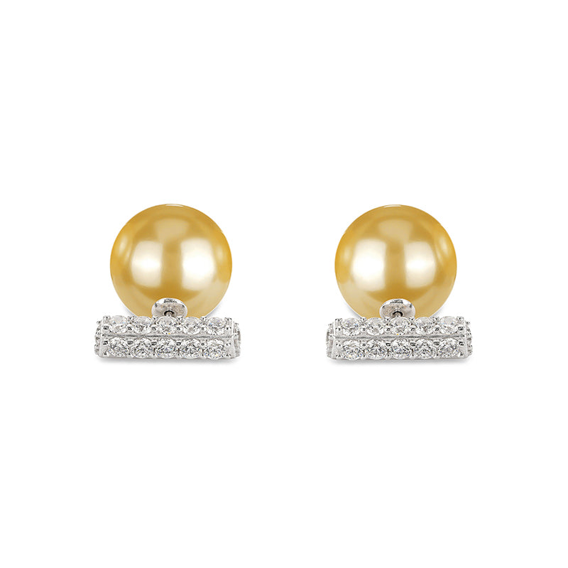 Pre-order design: Golden Pearl 0T-shaped Earrings.