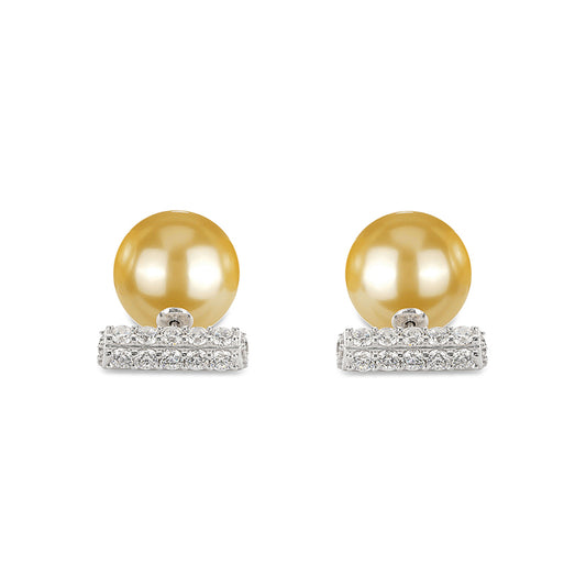 Pre-order design: Golden Pearl 0T-shaped Earrings.