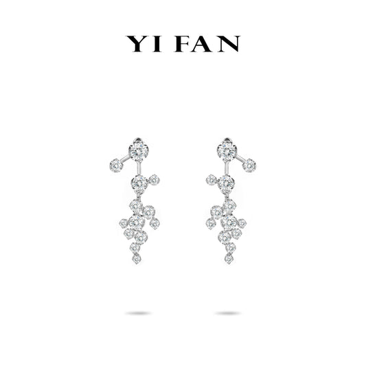 Wedding collection:White stars dotted irregular earrings