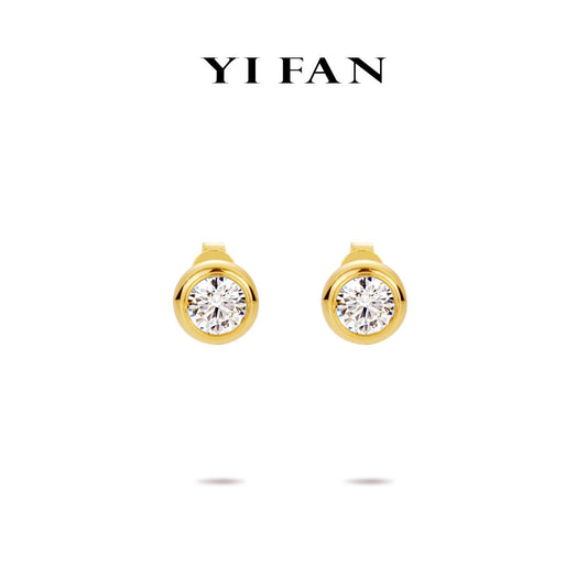 Golden time collection: Modern Circular Mosaic Sparkle Earrings