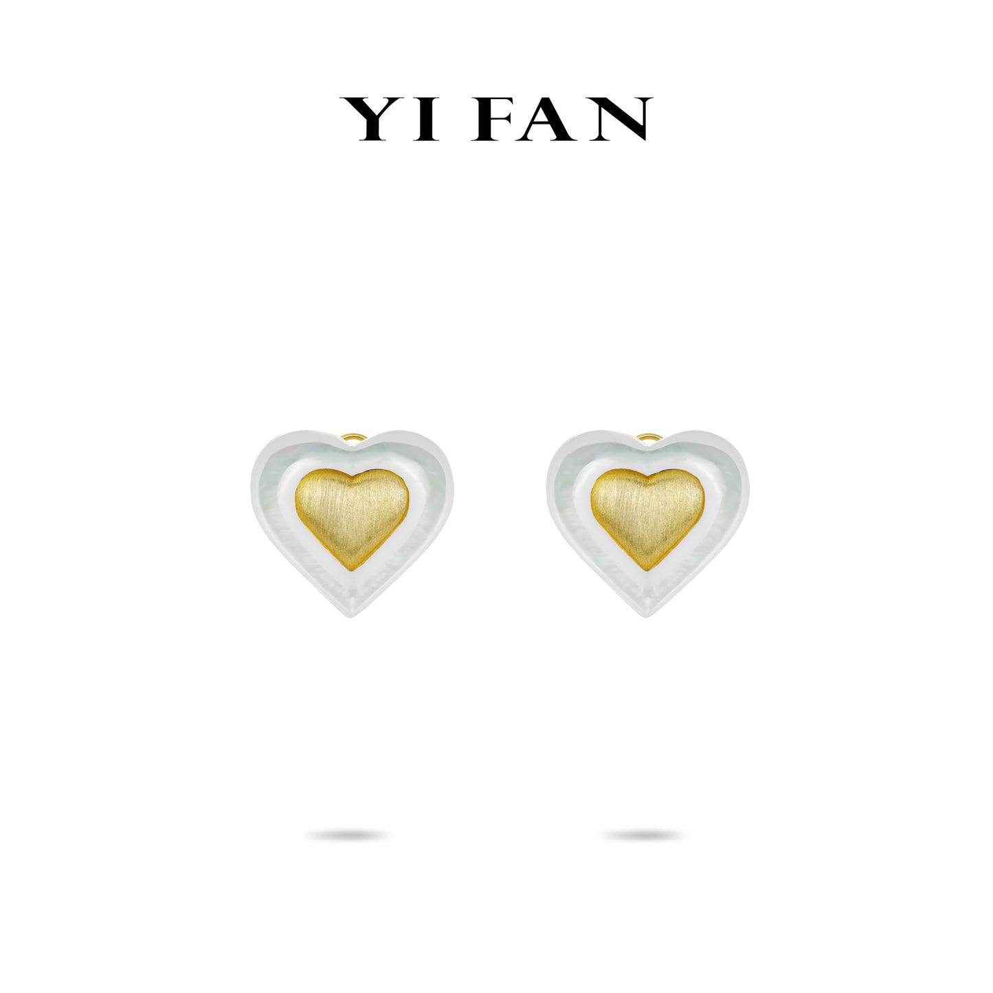 Golden time collection: Modern Fritillaria Heart Earrings