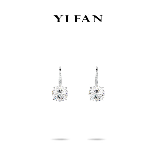 Welfare Exclusive: Modern "Round cut" Earrings,925 sterling silver （6 carat）