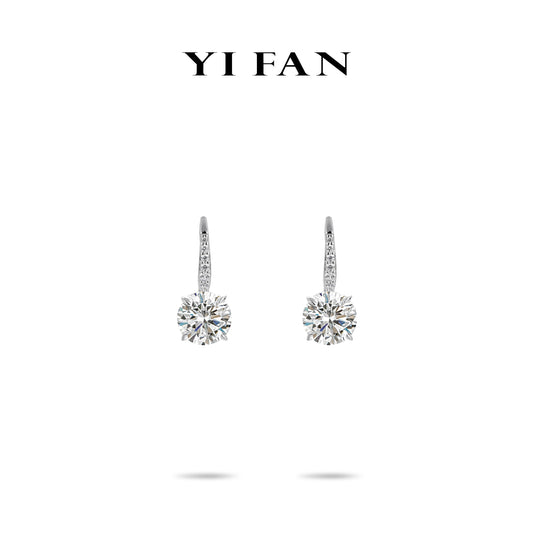 Welfare Exclusive: Modern "Round cut" Earrings,925 sterling silver 3ct