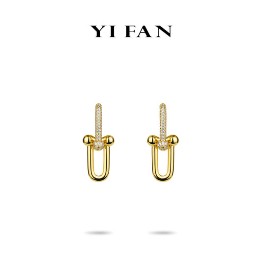 Minimalist collection:"Golden Hook-ups"Modern Earrings