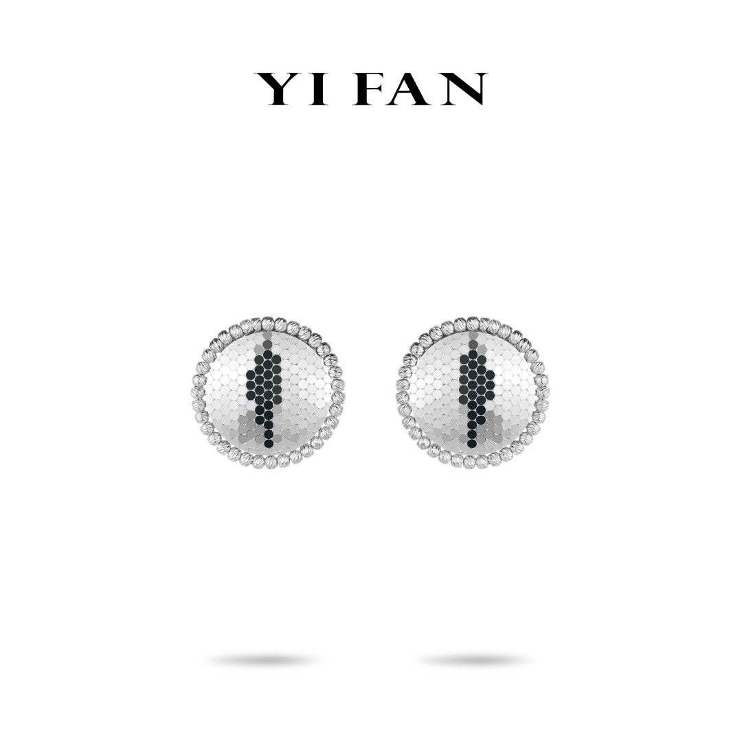 Welfare exclusive summer vibes collection:"Silver Moonlight" Unique Disc Earrings