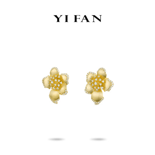 Golden time collection:Modern Summer Time floral design Earrings