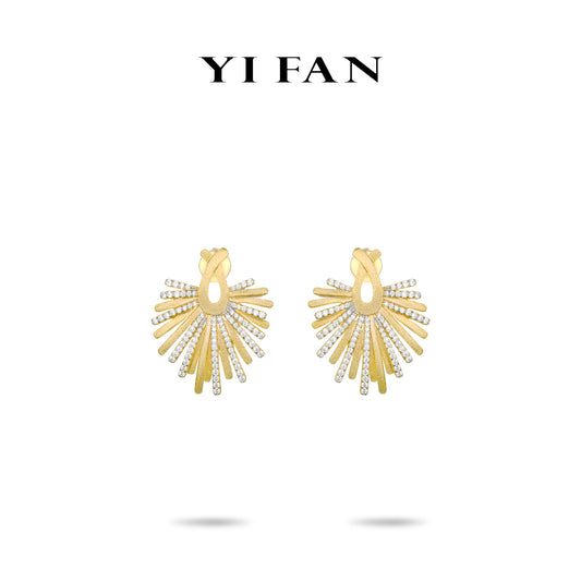 Golden time collection:Modern Summer Time floral design Earrings