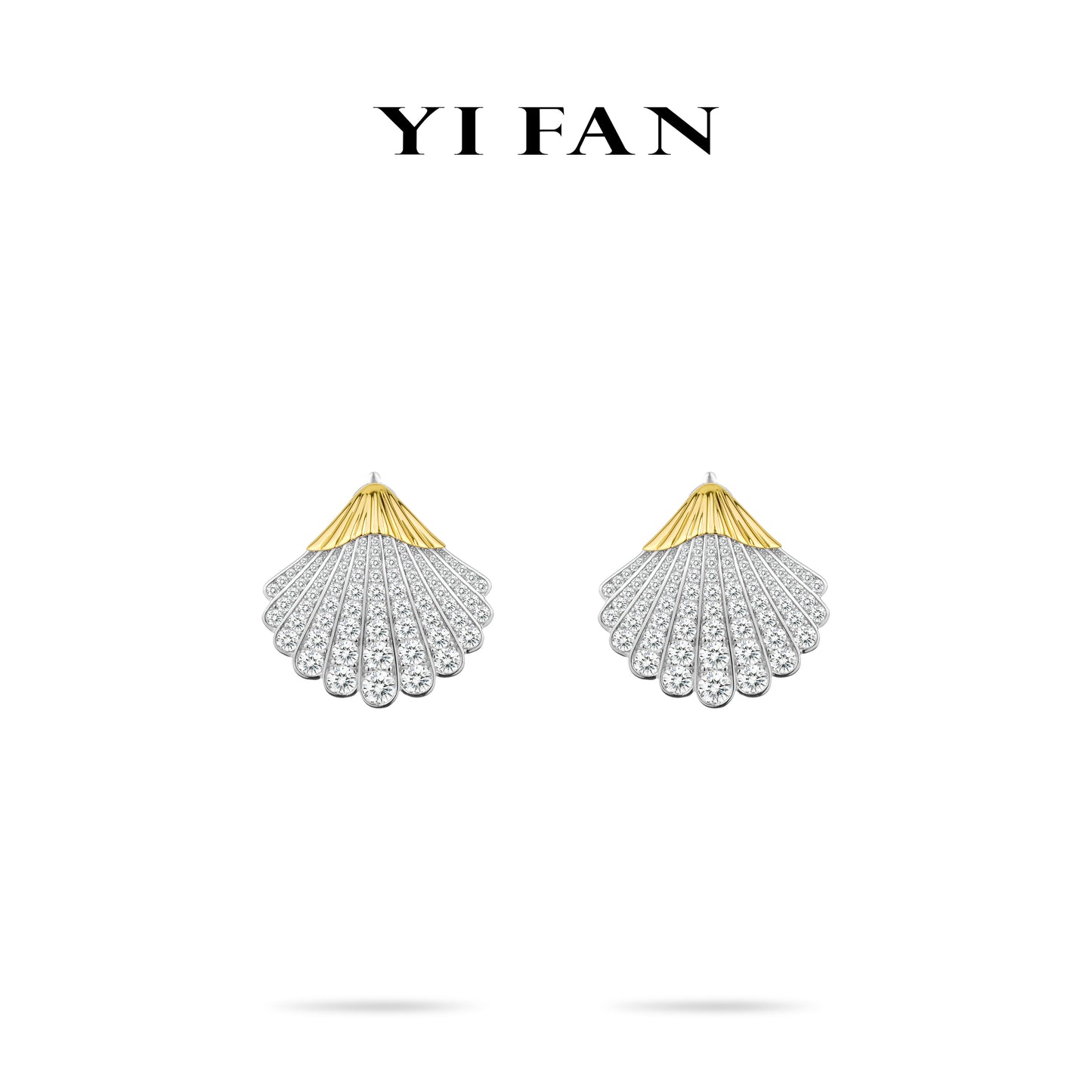 High Jewelry Collection: Modern "Shining Gloden Shell” detailed Earrings