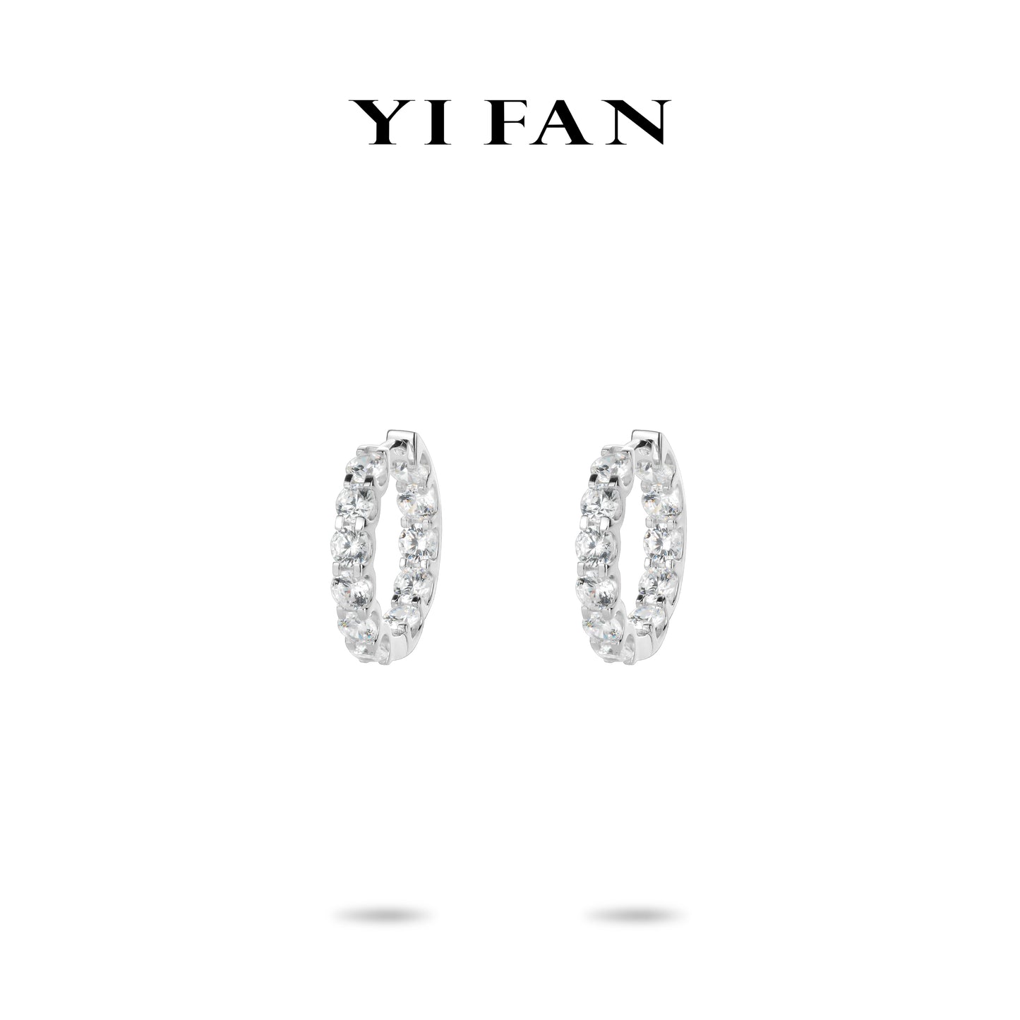 Wedding collection: Modern "Brilliant light G color" detailed Hoop Earrings