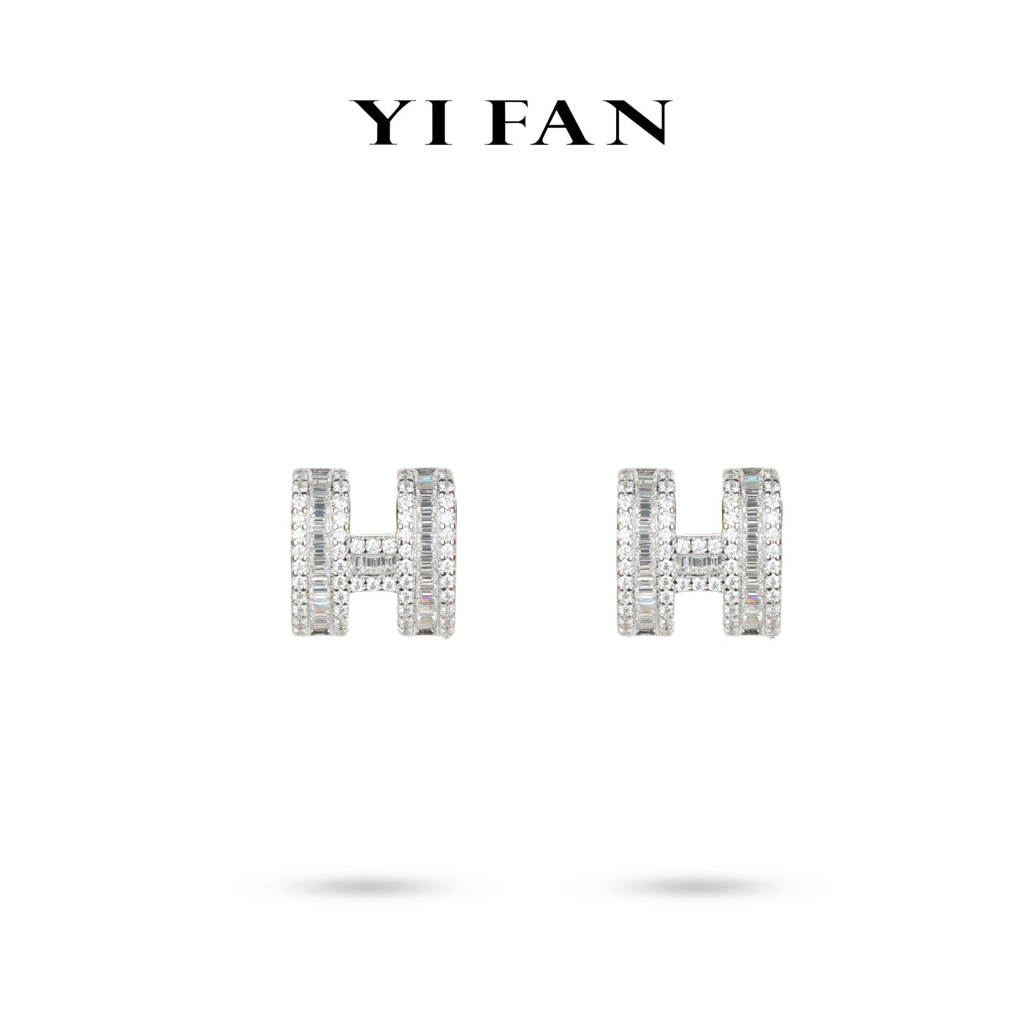 Minimalist collection: "silver treasure H" delicate big Earrings