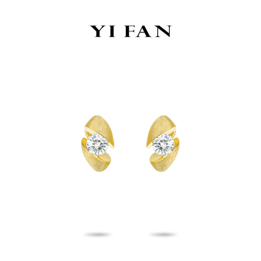 Golden time collection:Modern "Brushed Parisian Star Hourglass" detailed Earrings