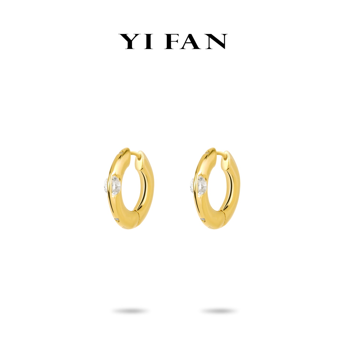 Limited Minimalist collection: Brilliant "Golden Flipped" delicate Hoop Earrings