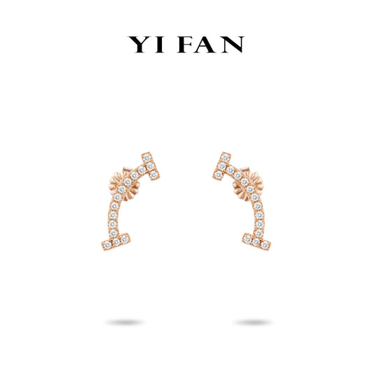 Rose-gold Fever collection: Modern "Classic smile" Earrings