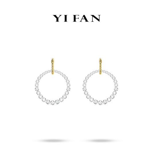 Wedding collection: Modern Multi-purpose"Gradient Stars" detailed Golden Hoop Earrings (Big size) #3799 #03073