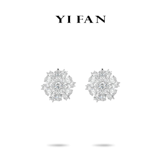 #3834 Wedding Collection: Modern "Icy Snow Symphony Sparkle" exquisite Eco Diamonds Earrings #03099