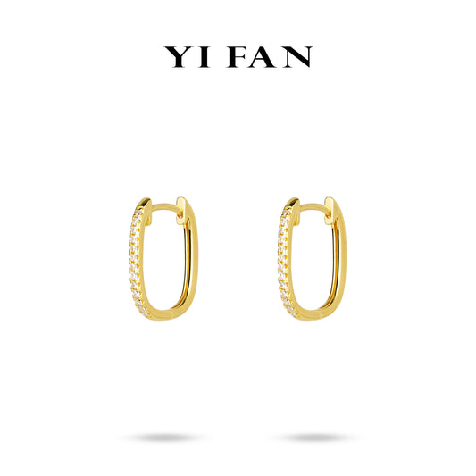 Limited Minimalist collection: Brilliant "Golden Flipped" delicate Hoop Earrings #3873 #01036