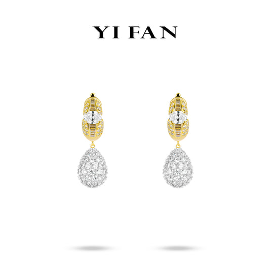#3965 Party collection: Modern "Champagne Moonlight" Unique Disco Earrings