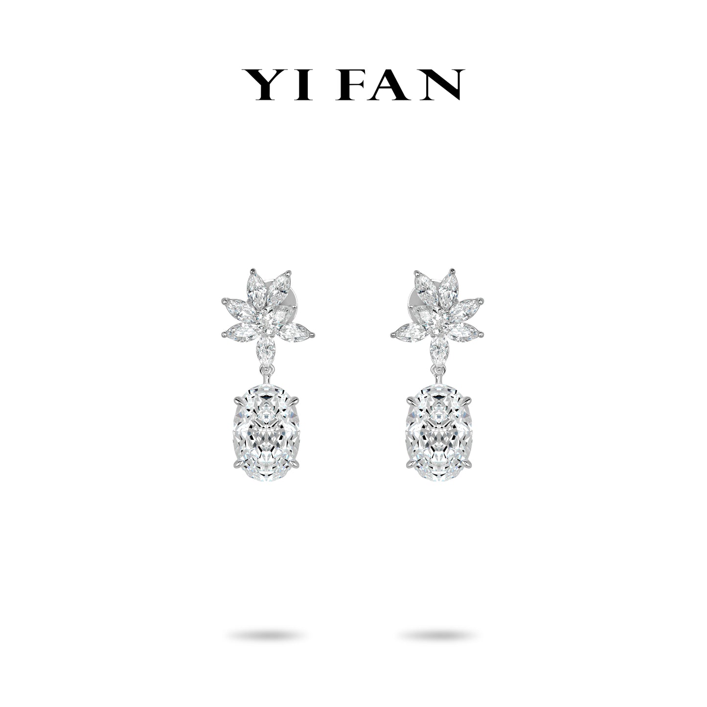 High Jewelry collection: Glamorous "LotusEmbrace lcy Oval sparkle" exquisite Dangle Earrings #3988