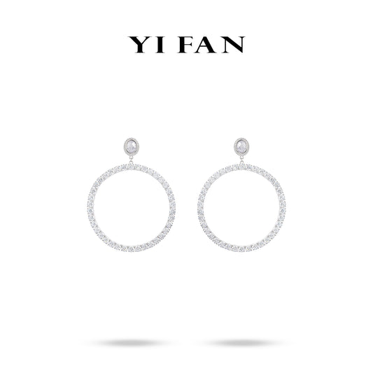 Wedding collection: exquisite white Pigeon egg XXL round earrings #3262