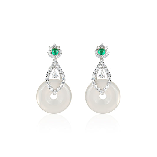 Lab Created Gemstones Earrings Jade