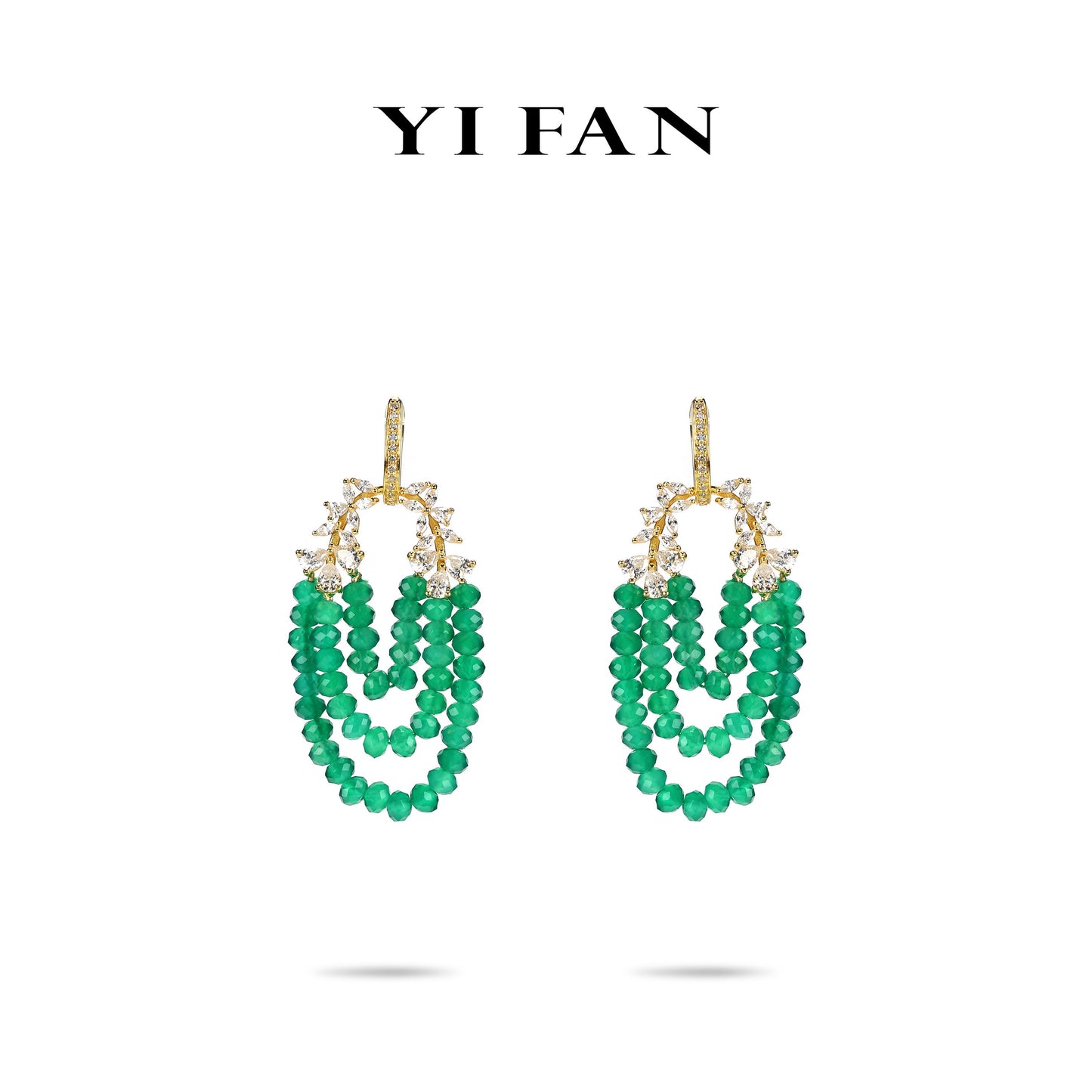 Spring Collection：Lab Created Gemstones Emerald(green) Earrings 925 sterling silver