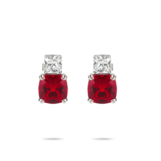 Lab Created Gemstones Ruby(red) Earrings 925 sterling silver