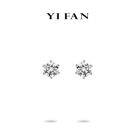 Wedding collection: Brilliant G color "Parisian Stars" delicate Earrings with UFO earback (Unisex) #3146