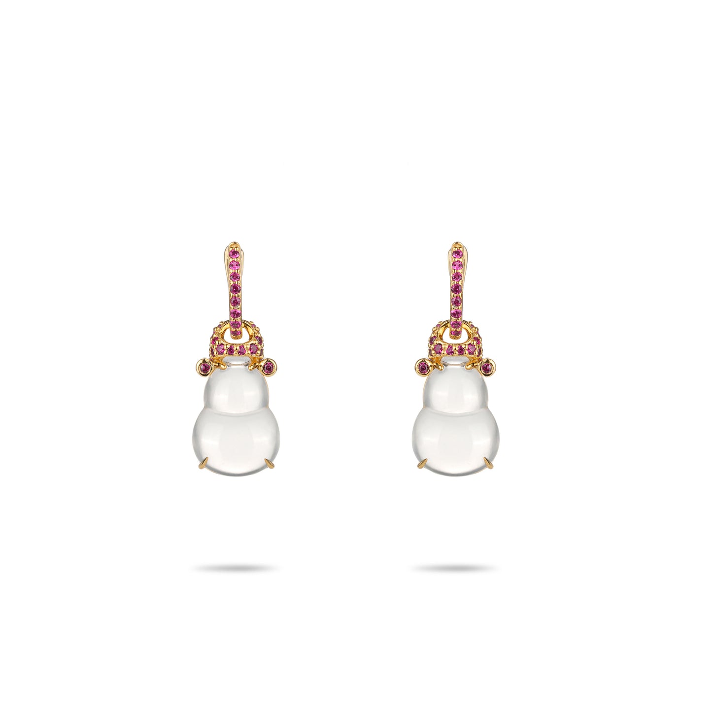 Minimalist collection: White chalcedonyBottle gourd "Hulu" Earrings