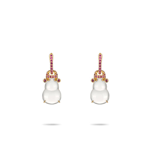 Minimalist collection: White chalcedonyBottle gourd "Hulu" Earrings